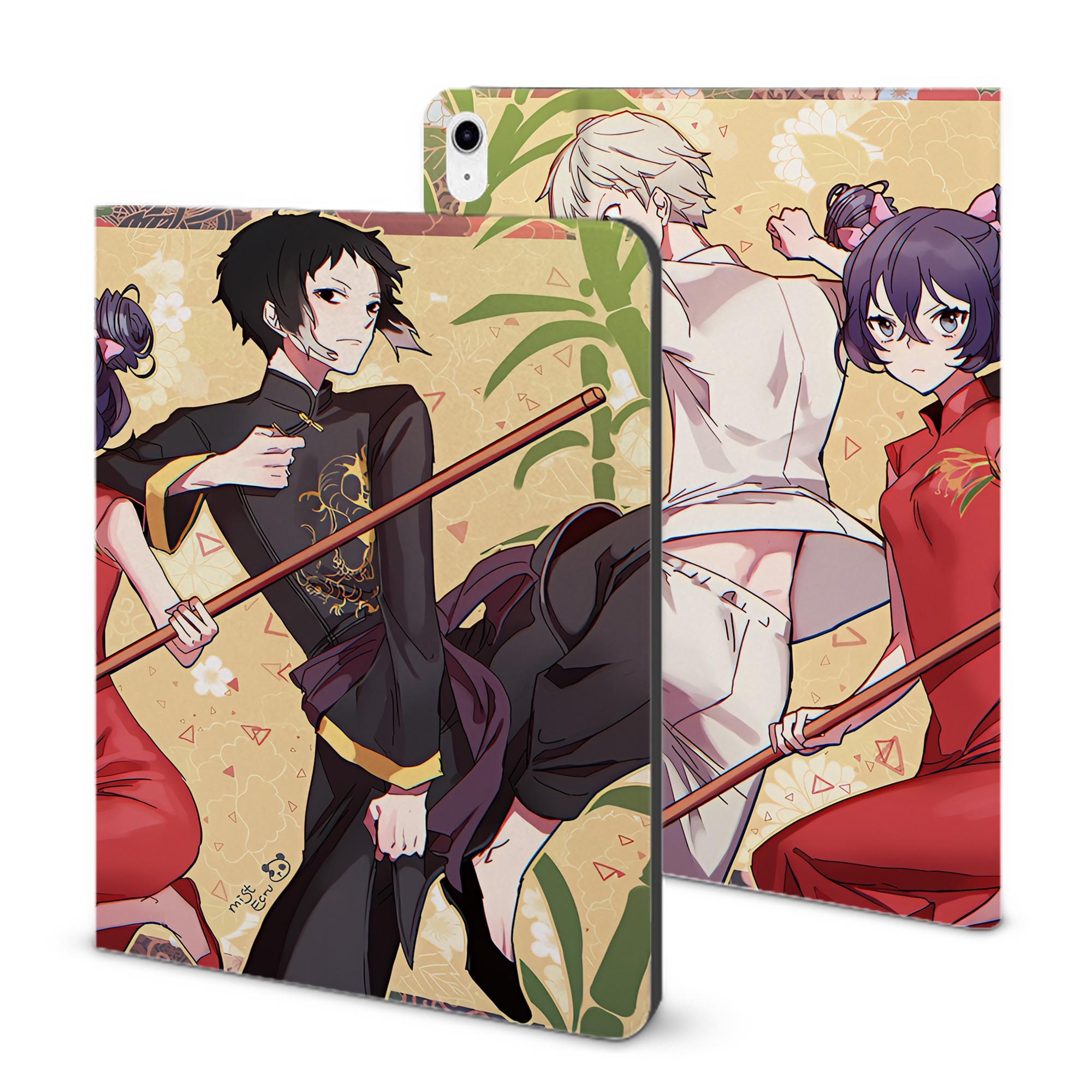 （画像用） 文豪ストレイドッグス Bungo Stray Dogs IPad ケース ブック型 PUレザー TPU 耐衝撃 軽量 薄型 ペン収納なし 全面保護 IPad 各モデル対応